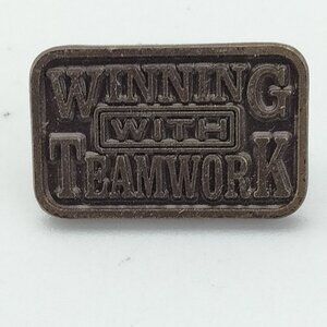 Winning With Teamwork Lapel Pin Badge Motivational Pinback